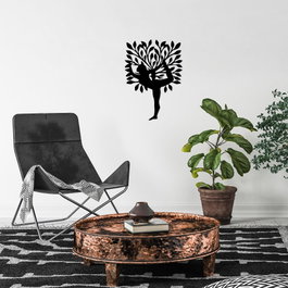 Wallity Yoga 2 Escultura de pared de metal negra